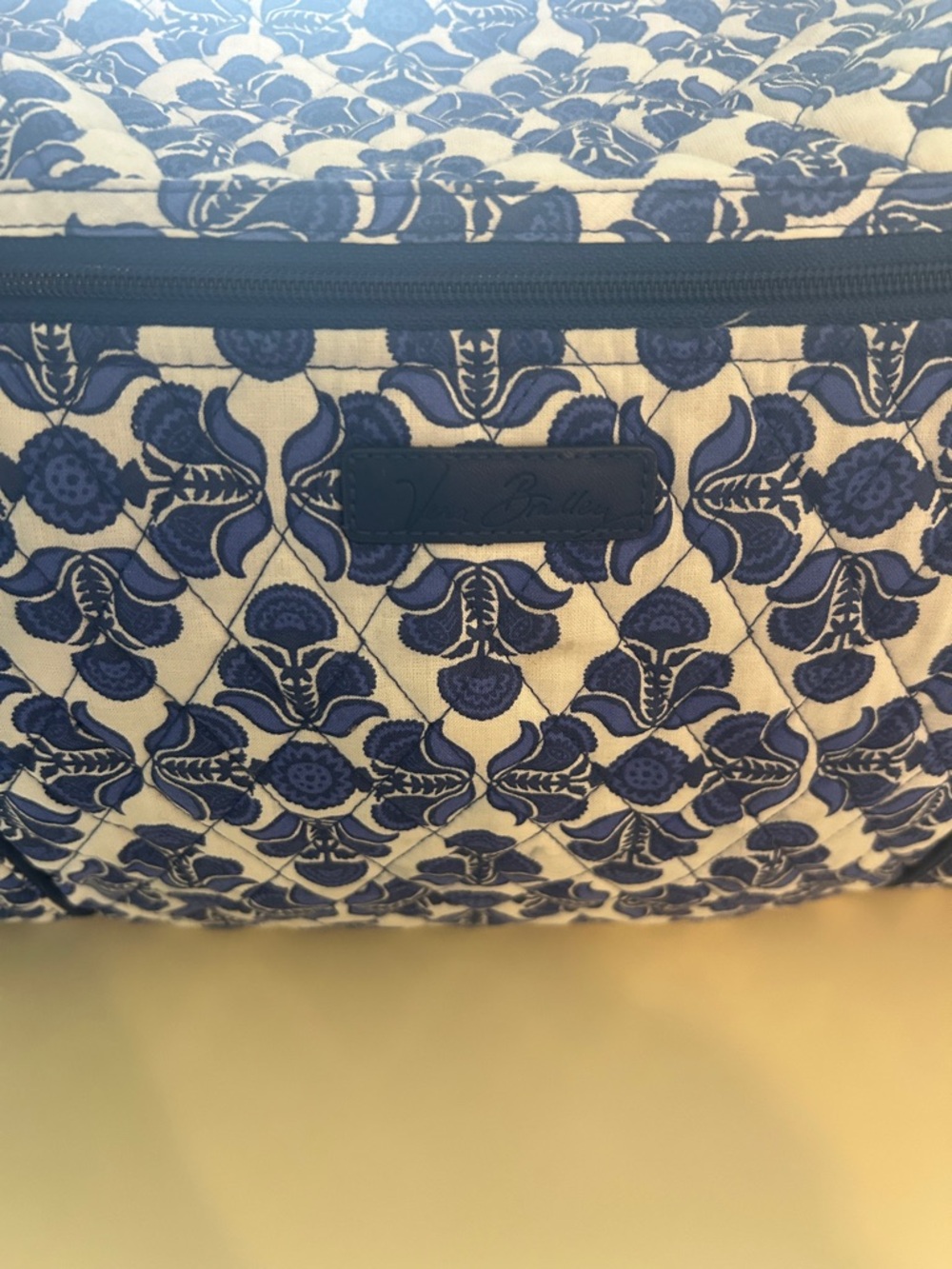 Vera Bradley Bright Blue Floral Quilted Large Duffle Bag